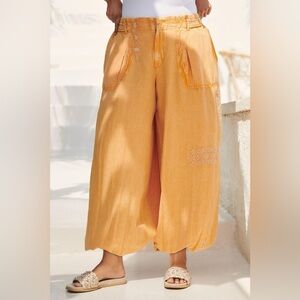 Anthropologie Embroidered Parachute Pants Size Medium